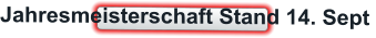 Jahresmeisterschaft Stand 14. Sept
